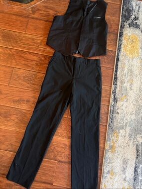 Men's Black Dress Pants - and vest Classic Formal Trousers